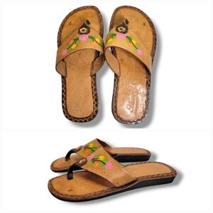 Boho Handmade Leather Sandals Girls Size 3 Womens Size 5